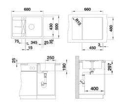 Blanco Metra 45 - Fregadero De Silgranite, 680x500 Mm, Blanco Suave 527103 -Blanco 0125c15c4bbb80cb3ed95b18