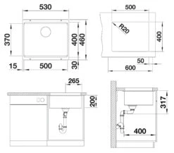 Blanco Etagon 500 - Fregadero De Silgranite, 530x460 Mm, Con Correderas, Tartufo 522234 -Blanco 016d01089795b4265cff9e34