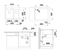 Blanco Pleon 6 Split - Fregadero De Silgranite, 615x510 Mm, Con Control De Desagüe, InFino, Blanco Suave 527138 -Blanco 02267944428a0625119ba7a8
