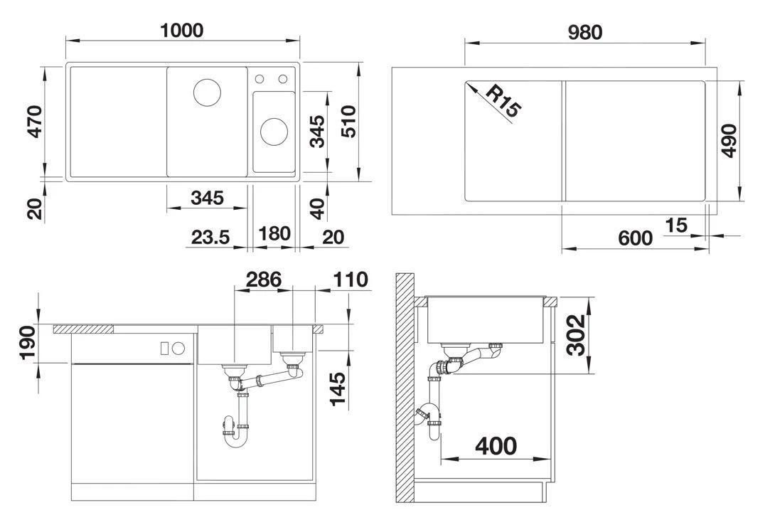 Blanco Axia III 6 - Fregadero De Silgranite, 1000x510 Mm, Con Control De Desagüe Y Accesorios, InFino, Blanco Suave 527044 4 Blanco Axia III 6 - Fregadero De Silgranite, 1000x510 Mm, Con Control De Desagüe Y Accesorios, InFino, Blanco Suave 527044 - Imagen 2