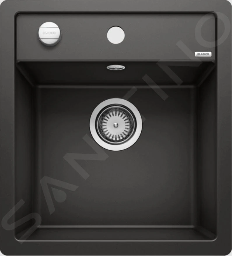 Blanco Dalago 45 - Fregadero De Silgranite, 455x500 Mm, Con Control De Desagüe, Negro 525870 3 Blanco Dalago 45 - Fregadero De Silgranite, 455x500 Mm, Con Control De Desagüe, Negro 525870