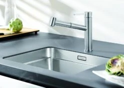 Blanco Ambis S - Grifo De Fregadero Con Ducha Extraíble, Acero Inoxidable Cepillado 523119 -Blanco 0a4f34c8c4e52689e28e5a80