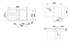Blanco Lexa 45 - Fregadero De Silgranite, 860x500 Mm, InFino, Tartufo 524907 -Blanco 0a59b0b14ada4497edf0c0ae 1