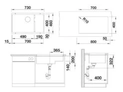 Blanco Subline 700 - Fregadero De Silgranite, 730x460 Mm, InFino, Gris 527355 -Blanco 0a84fc3c0d5d851e46f1761b