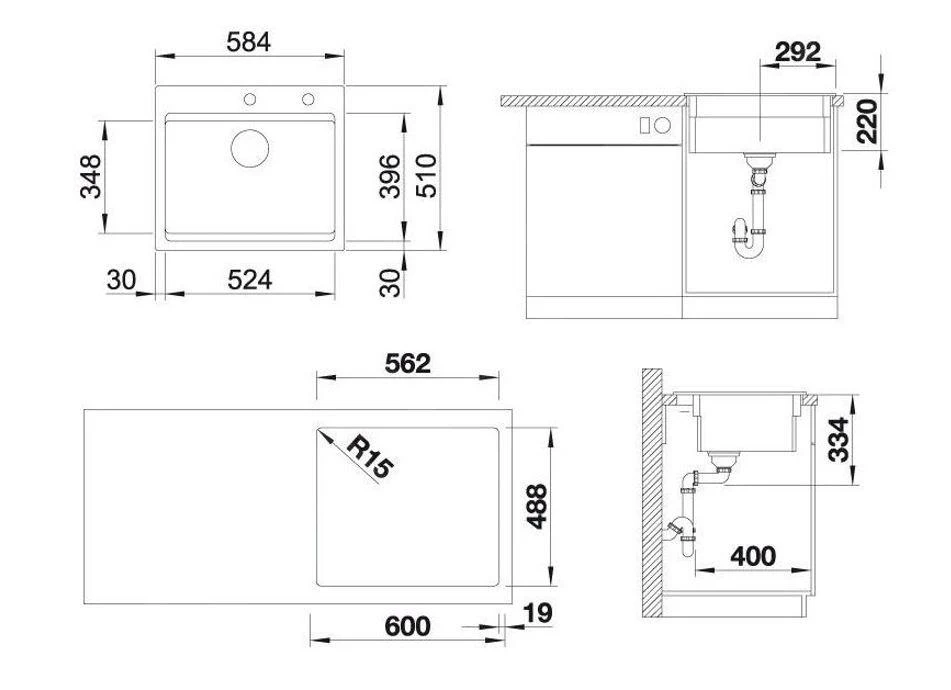 Blanco Etagon 6 - Fregadero De Cerámica, 584x510 Mm, Con Control De Desagüe Y Accesorios, InFino, Blanco 525156 4 Blanco Etagon 6 - Fregadero De Cerámica, 584x510 Mm, Con Control De Desagüe Y Accesorios, InFino, Blanco 525156 - Imagen 2
