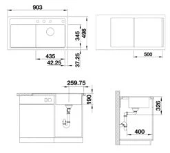 Blanco Zenar 5 - Fregadero De Silgranite, 903x498 Mm, InFino, Aluminium 523875 -Blanco 0e19dd3f676e1b3095e1137a 1