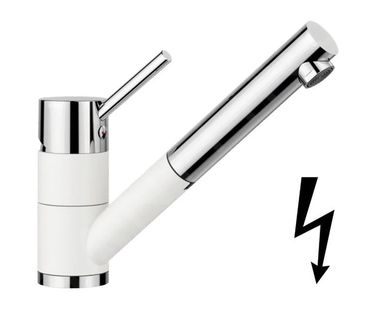 Blanco Antas S - Grifo De Fregadero Con Salida Extraíble, Blanco/cromo 516766