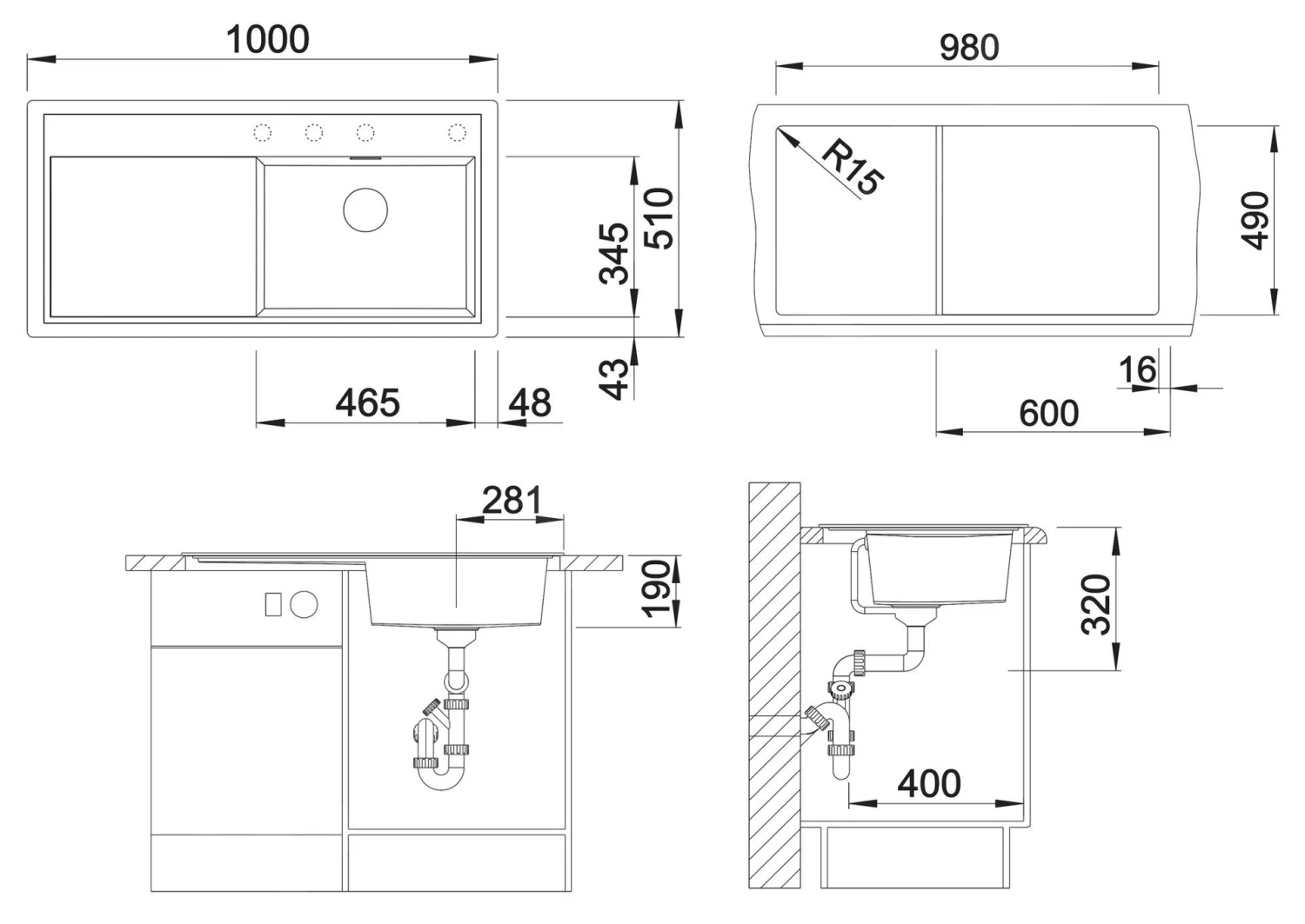 Blanco Zenar XL 6 - Fregadero De Silgranite, 1000x510 Mm, Con Accesorios, InFino, Roca Gris 523985 4 Blanco Zenar XL 6 - Fregadero De Silgranite, 1000x510 Mm, Con Accesorios, InFino, Roca Gris 523985 - Imagen 2