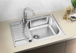 Blanco Dinas XL 6 - Fregadero, 780x500 Mm, Con Control De Desagüe, Acero Inoxidable Cepillado 525120 -Blanco 14fa844673536ff17f807fad