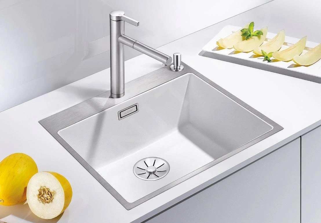 Blanco Subline 500 - Fregadero Silgranite, 543x510 Mm, Con Control De Desagüe, SteelFrame, InFino, Blanco 524112 5 Blanco Subline 500 - Fregadero Silgranite, 543x510 Mm, Con Control De Desagüe, SteelFrame, InFino, Blanco 524112 - Imagen 3