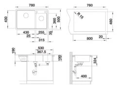Blanco Legra 8 - Fregadero De Silgranite, 780x500 Mm, Gris 527272 -Blanco 1a1297c86e792a92e0ba43fd