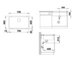 Blanco Subline 700 - Fregadero De Silgranite, 730x460 Mm, Roca Gris 523443 -Blanco 1e3a2235e6920bc16662108d