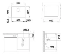 Blanco Subline 500 - Fregadero De Silgranite, 527x427 Mm, Blanco 523535 -Blanco 1f146c11c95581e84dba29a7 1