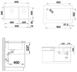 Blanco Subline 480/320 - Fregadero De Silgranite, 855x460 Mm, Aluminium 523586 6 Blanco Subline 480/320 - Fregadero De Silgranite, 855x460 Mm, Aluminium 523586 -Blanco 1f5232e2b03d52151e026e03 2