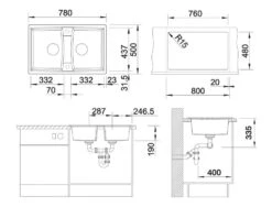 Blanco Lexa 8 - Fregadero De Silgranite, 780x500 Mm, Con Control De Desagüe, InFino, Gris 527279 -Blanco 22517fc4d769aa6e097f534b