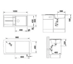 Blanco Metra XL 6 - Fregadero De Silgranite, 1000x500 Mm, Con Control De Desagüe, Negro 525931 -Blanco 246b76a5944aa1e6f44c344b 1