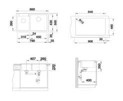 Blanco Pleon 9 - Fregadero De Silgranite, 860x500 Mm, Antracita 523057 -Blanco 2482243457f078147bfbe232 1