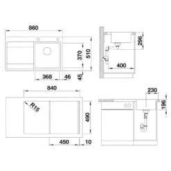 Blanco Divon II - Fregadero, 860x510 Mm, InFino, Acero Inoxidable 521657 -Blanco 276fd2fc08c2e1e8551d9bec