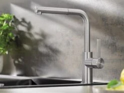 Blanco Lanora S - Grifo De Fregadero Con Salida Extraíble, Acero Inoxidable Cepillado 523123 -Blanco 2887ad1d98e228a3c1b879fa