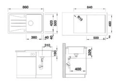 Blanco Sona 5 - Fregadero De Silgranite, 860x500 Mm, Gris 527334 -Blanco 2e6b0f86c567cbbb55cc03cc 1