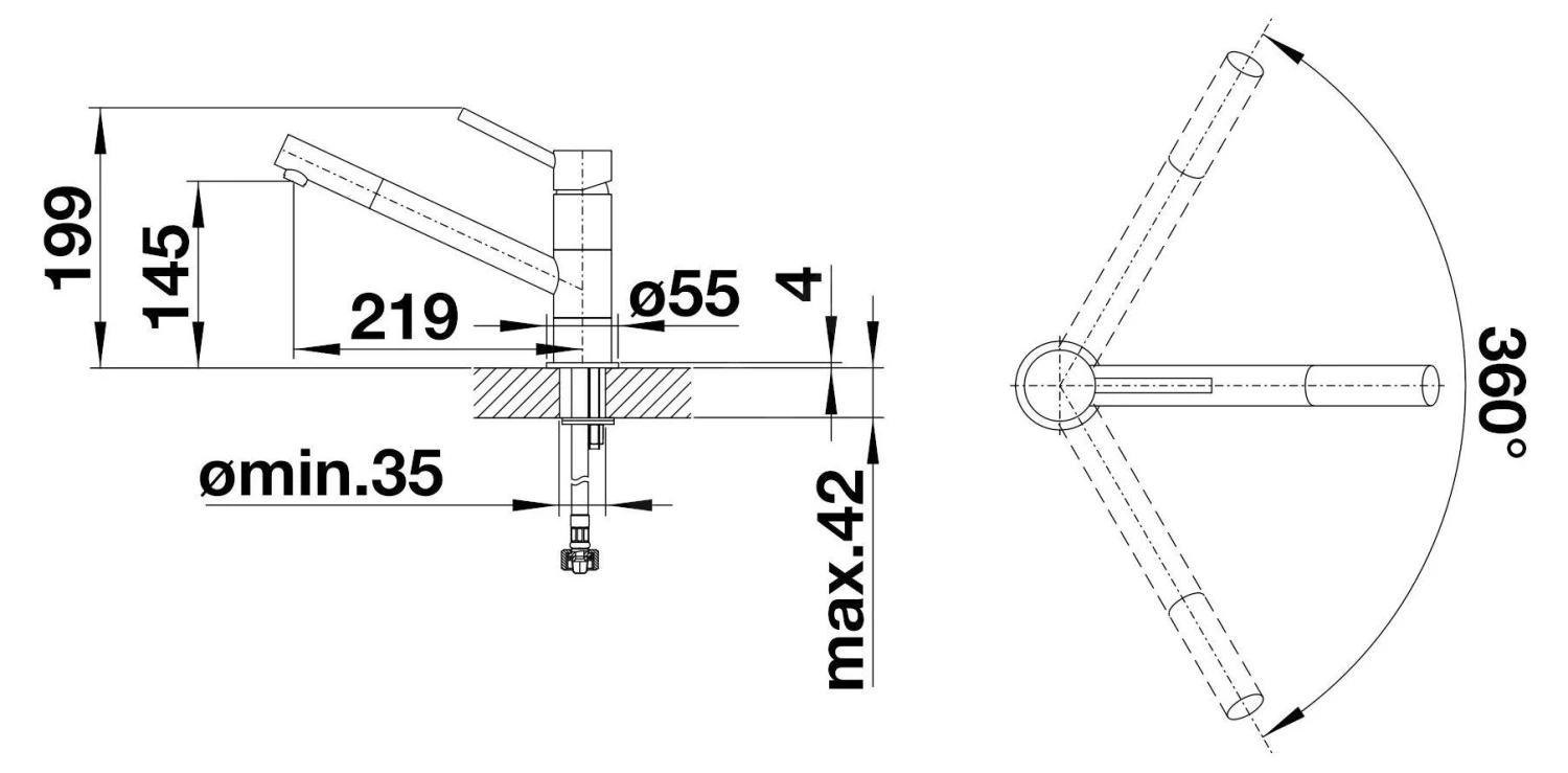 Blanco Kano - Grifo De Fregadero, Negro Mate 526667 4 Blanco Kano - Grifo De Fregadero, Negro Mate 526667 - Imagen 2