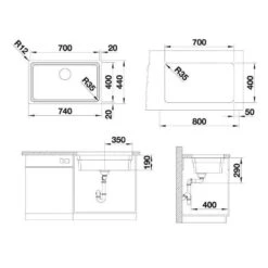 Blanco Etagon 700 - Fregadero, 740x440 Mm, Con Guías, Acero Inoxidable 524270 -Blanco 347bdb7457856dbd448ec966