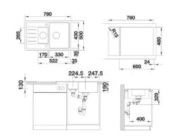 Blanco Legra 6 - Fregadero De Silgranite, 780x500 Mm, Gris 527270 -Blanco 34802a19977b5ce42fbf7f2a 1