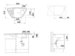 Blanco Tipo 9 - Fregadero, 930x510 Mm, Con Control De Desagüe, Acero Inoxidable 526338 -Blanco 383853a11deef5cb35d56dd1