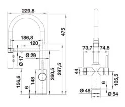 Blanco Catris S - Grifo De Fregadero Con Filtración Y Brazo Flexible, Cromo/negro 526706 -Blanco 3a37df6343d053b4e5374749 2