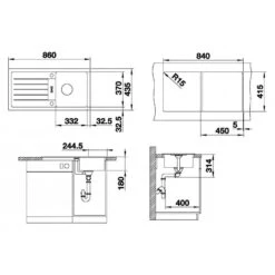 Blanco Favum 45 - Fregadero De Silgranite, 860x435 Mm, Aluminium 524228 -Blanco 3a60c7fe4dfe8cf9614463ec 1