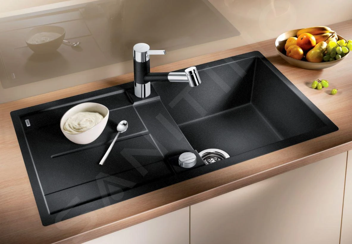 Blanco Metra 5 - Fregadero De Silgranite, 850x490 Mm, Con Control De Desagüe, Negro 525921 6 Blanco Metra 5 - Fregadero De Silgranite, 850x490 Mm, Con Control De Desagüe, Negro 525921 - Imagen 4