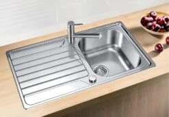 Blanco Dinas 45 - Fregadero, 860x500 Mm, Con Control De Desagüe, Acero Inoxidable Cepillado 523378 -Blanco 3be0eeb9c7b55340b61bf6bc