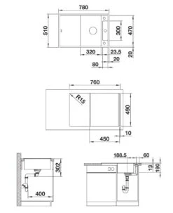 Blanco Axia III 45 - Fregadero De Silgranite, 780x510 Mm, Con Accesorios, InFino, Roca Gris 523174 -Blanco 3c0848c60492634780e53427 2