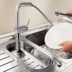 Blanco Linus S-F - Grifo De Fregadero Con Salida Extraíble, Plegable Bajo Ventana, Cromo 514023 -Blanco 3cc6c0b72a7ca6c25c81340a