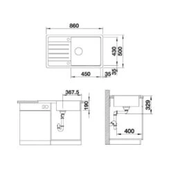 Blanco Legra XL 6 - Fregadero De Silgranite, 860x500 Mm, Negro 526087 -Blanco 3f9eb19d0ac45a6201b17ed1