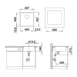 Blanco Subline 400 - Fregadero De Silgranite, 427x427 Mm, Roca Gris 523495 -Blanco 404a56cb4cd2c2ad6a462558