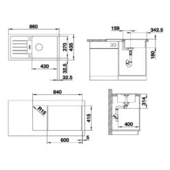Blanco Favum XL 6 - Fregadero De Silgranite, 860x435 Mm, Blanco 524235 -Blanco 40b42f10f073a9ac11053b83