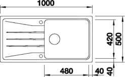 Blanco Sona XL 6 - Fregadero De Silgranite, 1000x500 Mm, Negro 525977 -Blanco 41bf44f4f169135bf78605b2