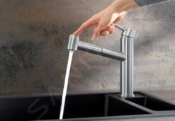 Blanco Ambis S - Grifo De Fregadero Con Ducha Extraíble, Acero Inoxidable Cepillado 525124 -Blanco 46ad3bc7babf91e43ecfc61b