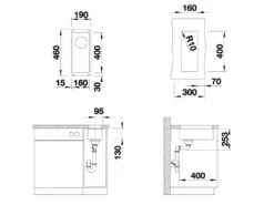 Blanco Subline 160 - Fregadero De Silgranite, 190x460 Mm, Negro 525981 -Blanco 485ee26315be0f1fc9c24631