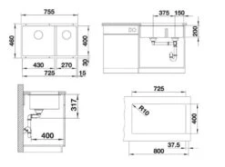 Blanco Subline 430/270 - Fregadero De Silgranite, 755x460 Mm, Tartufo 523158 -Blanco 4a28689d320bac869c3608c8 1