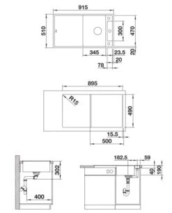 Blanco Axia III 5 - Fregadero De Silgranite, 915x510 Mm, Con Accesorios, InFino, Aluminium 523207 -Blanco 4d323d912b8315f41c2dc047 1