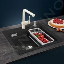 Blanco Etagon 6 - Fregadero Cerámico, 584x510 Mm, Con Control De Desagüe Y Con Accesorios, Negro 525162 -Blanco 52a4308ca2f1e5853294efcd