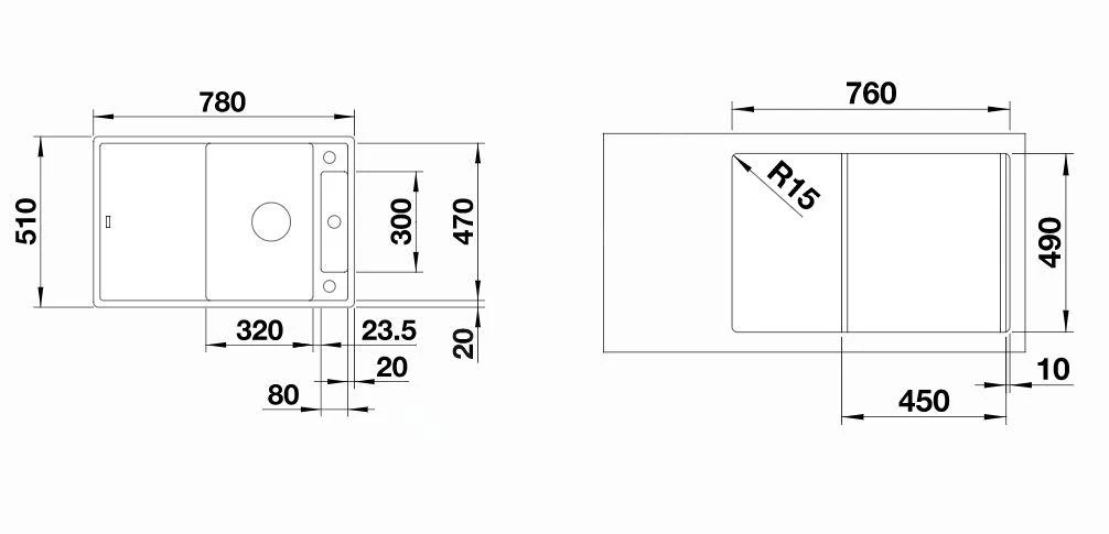 Blanco Axia III 45 - Fregadero De Silgranite, 780x510 Mm, Con Control De Desagüe Y Con Accesorios, Negro 525840 4 Blanco Axia III 45 - Fregadero De Silgranite, 780x510 Mm, Con Control De Desagüe Y Con Accesorios, Negro 525840 - Imagen 2