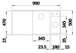Blanco Axia III 6 - Fregadero De Silgranite, 990x500 Mm, Con Control De Desagüe Y Con Accesorios, Negro 525854 -Blanco 572e005cc486b881553cc1e2