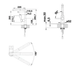 Blanco Lanora S - Grifo De Fregadero Con Salida Extraíble, Acero Inoxidable Cepillado 523123 -Blanco 5f6c3657a381ddc0872071fa