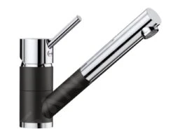 Blanco Antas S - Grifo De Fregadero Con Salida Extraíble, Negro/cromo 526167