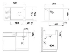 Blanco Elon XL 6 - Fregadero De Silgranite, 780x500 Mm, Con Accesorios, InFino, Negro 525882 -Blanco 6664bdf11ac0cbb3ec9fde22 1