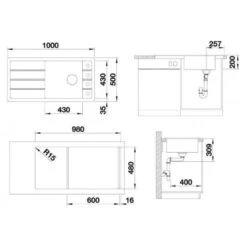 Blanco Faron XL 6 - Fregadero De Silgranite, 1000x500 Mm, InFino, Aluminium 524785 -Blanco 68af0b0b1fe991b8bc6658cb