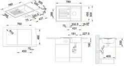 Blanco Zia 45 - Fregadero De Silgranite, 780x500 Mm, Antracita 514732 -Blanco 692ae9751268e2848ca13c71